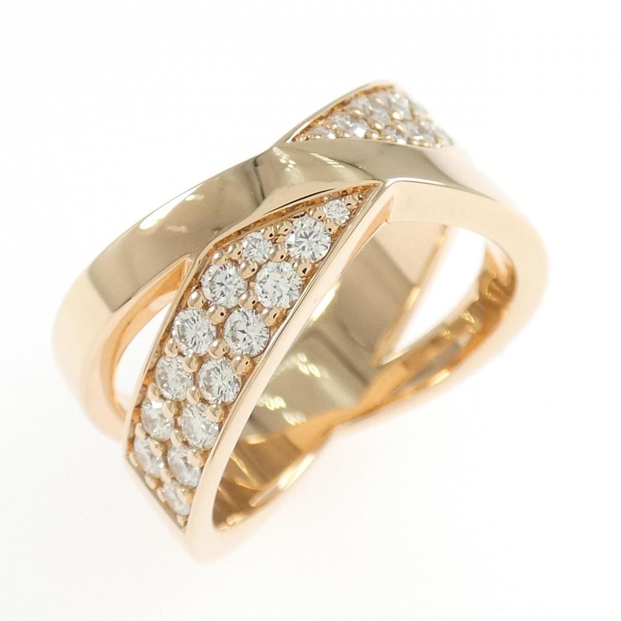 Authentic TIFFANY & Co. X Wide Ring 0.51ct #230-000-104-2145