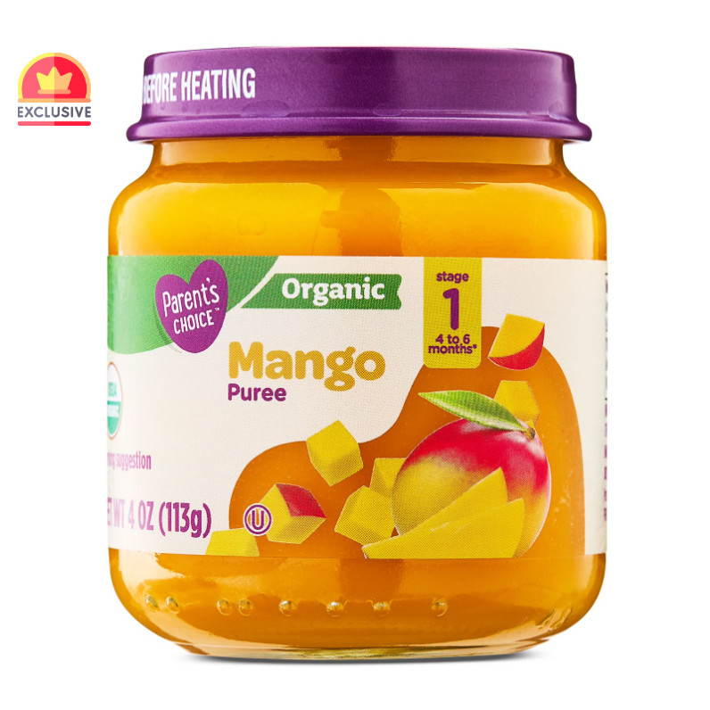 Parent's Choice Organic Stage 1 Baby Food, Mango Flavor, 4 oz Jar