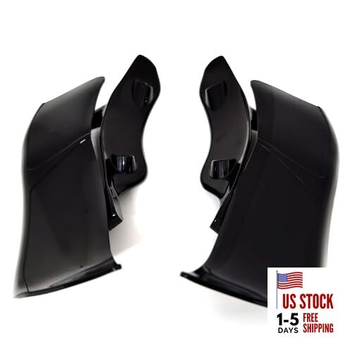 1 Pair ABS Big Size Fairing Windshield Air Deflectors Side Wing Black