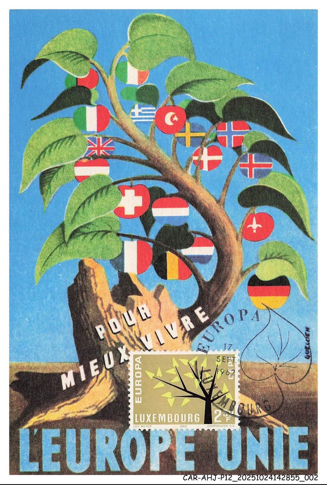 CAR-AHJP12-0532-CARD-MAXIMUM - LUXEMBOURG - THE UNITED EUROPE - 1962
