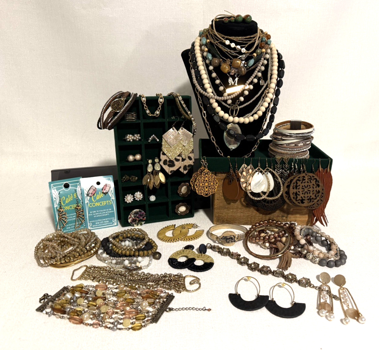 40+ Western Cowgirl Jewelry Lot Southwest Necklace Earrings Ring Bracelets
