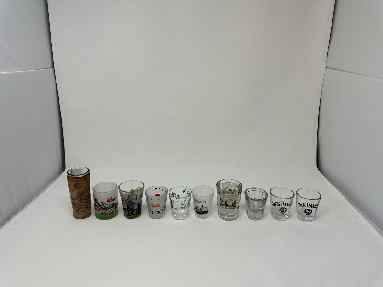 10 Shot Glass Lot Jack Daniel’s Disney Cabo Las Vegas Excaliber