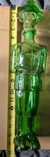 Vintage Italian Green Art Glass Soldier Decanter 15"