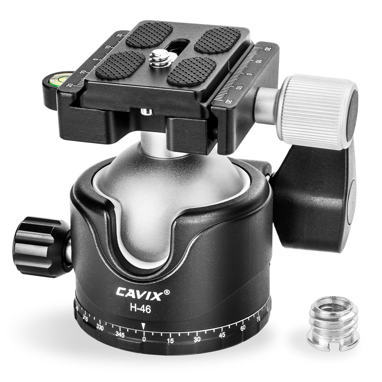 Tripod Ball Head, H-46 Metal Ball Head Tripod Head 44lbs/20kg Load with Arca ...