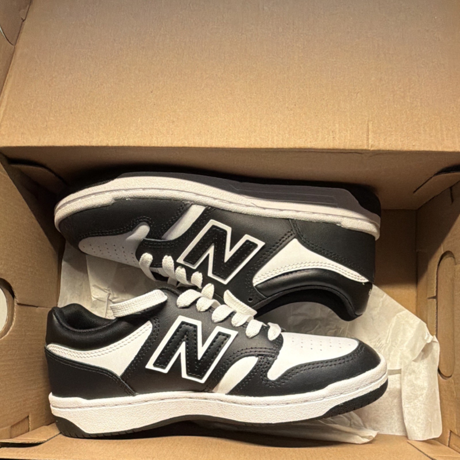 New Balance 480 Boys Black White Colorblock Lace Up Sneakers Size 5