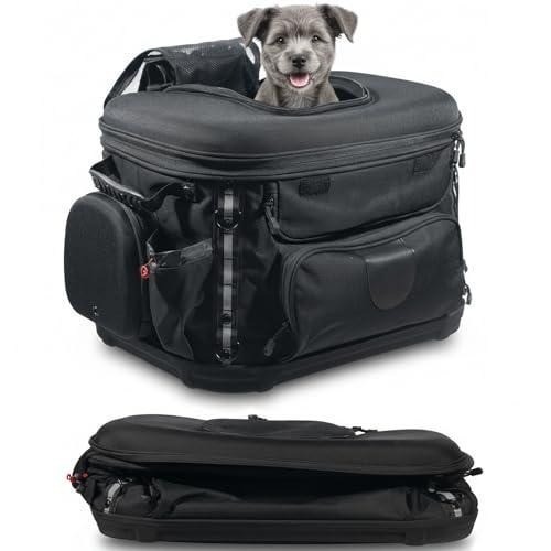 Motorcycle Pet Carrier For Dogs & Cats 20Lb Rack Mount Travel Bag Black
