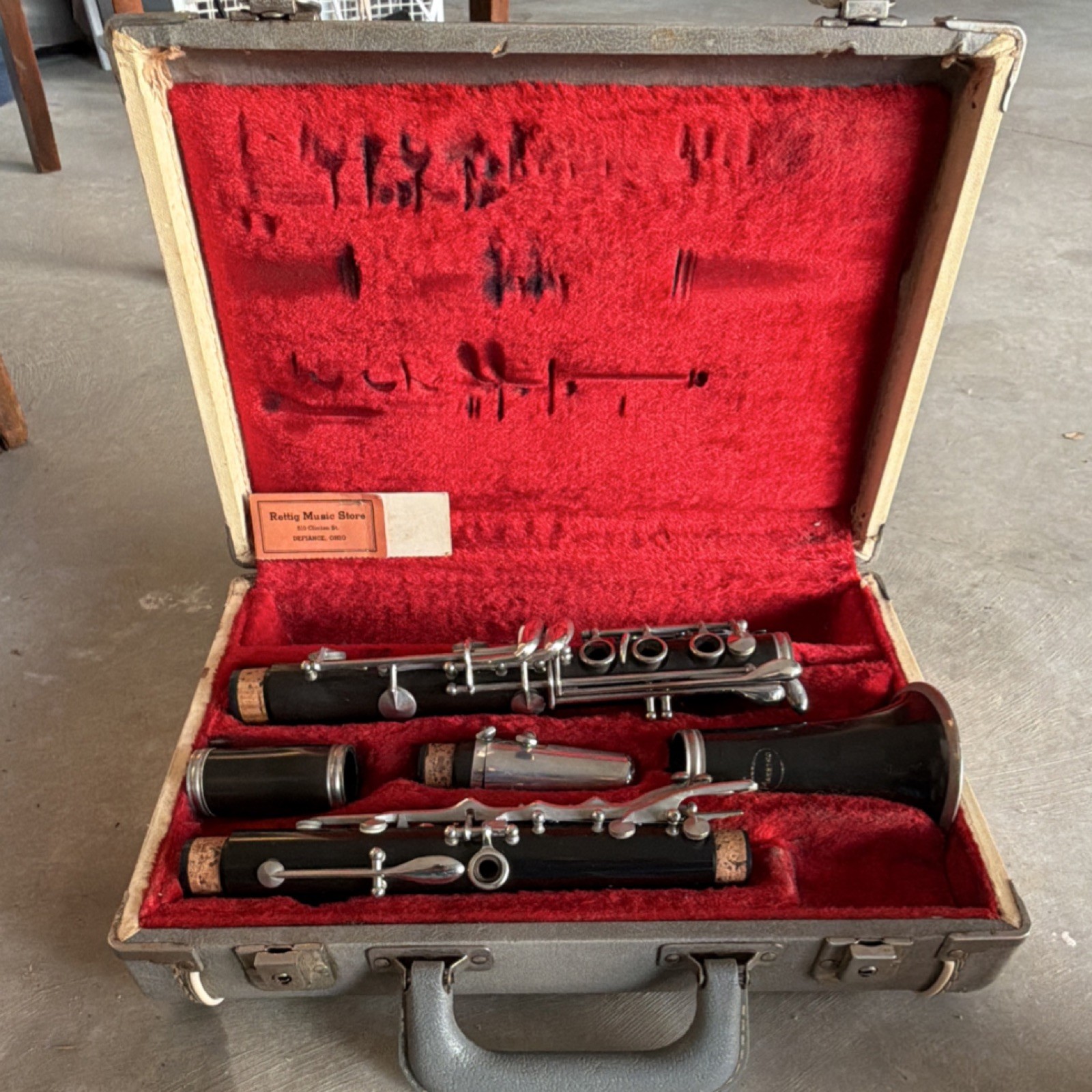 Rettig Music Store Bb Soprano Boehm System Wood Clarinet with Case