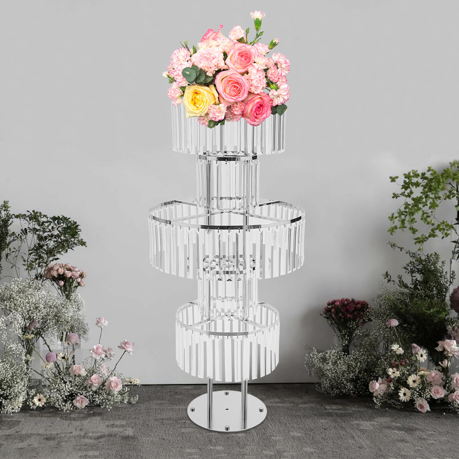 43.3in Clear Acrylic Flower Stand for Wedding Centerpieces Table decor