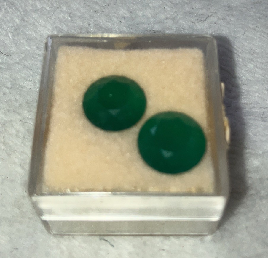 Antique Vtg Green Onyx Loose Cut Gemstones