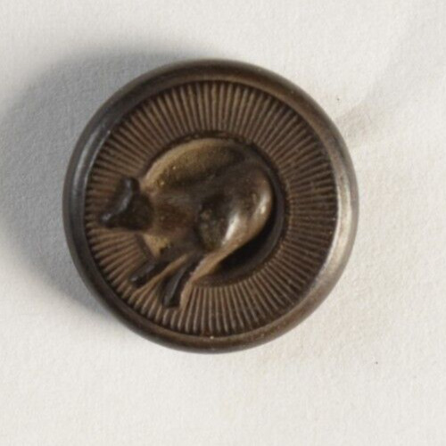 1851 Goodyear Hard Rubber Civil War Era Animal Deer Doe Button Fab! R123
