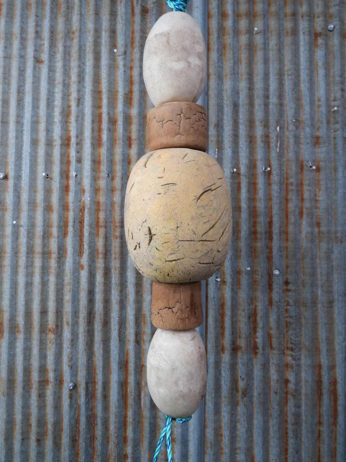 5 Old Fish Net Floats 23+ Inches Long Fishing Buoys Bouys Tiki Hut Bar  -(SF212)