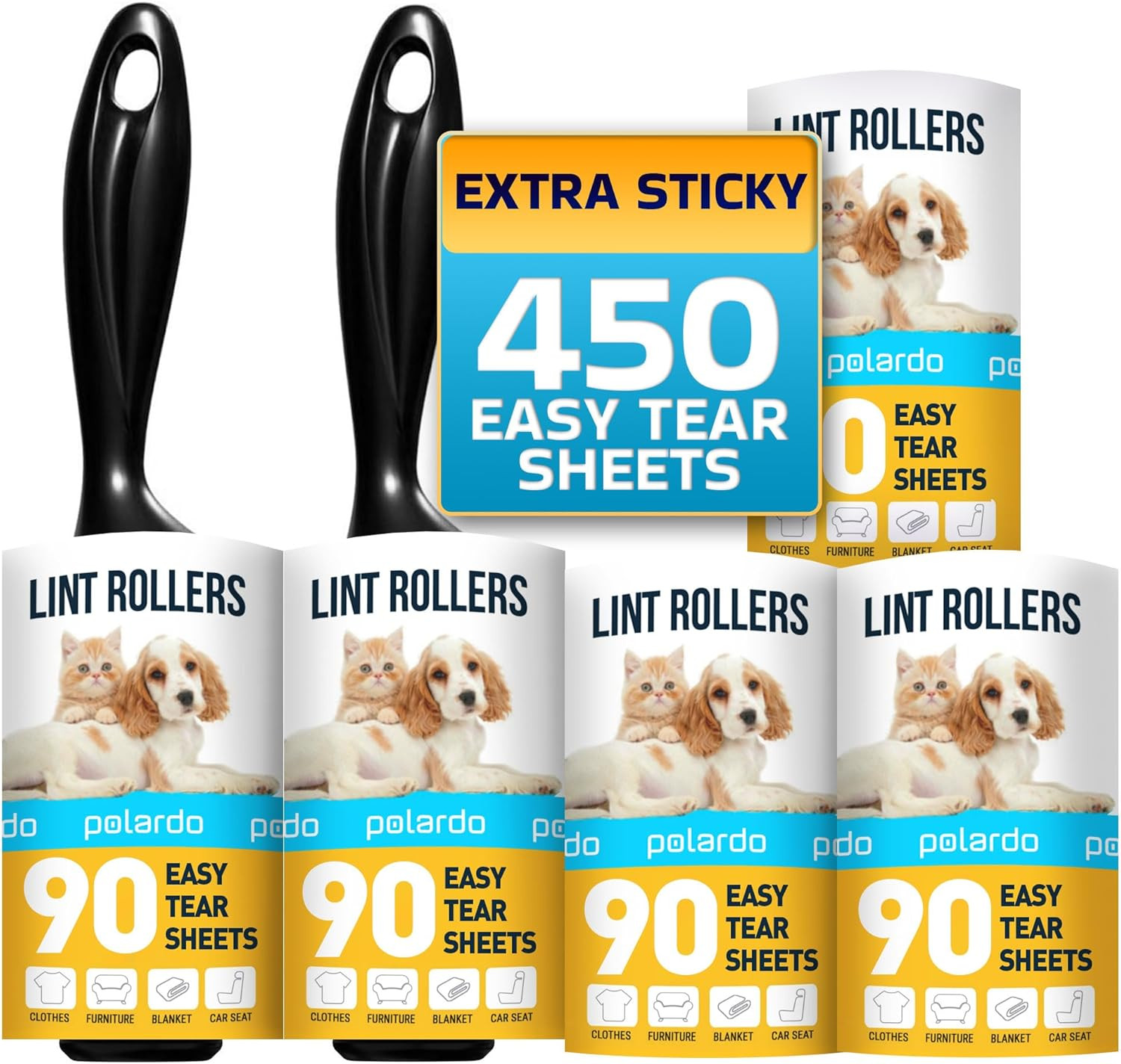 Lint Rollers for Pet Hair, Sticky, Remover for Couch, Clothes Furniture and Carp