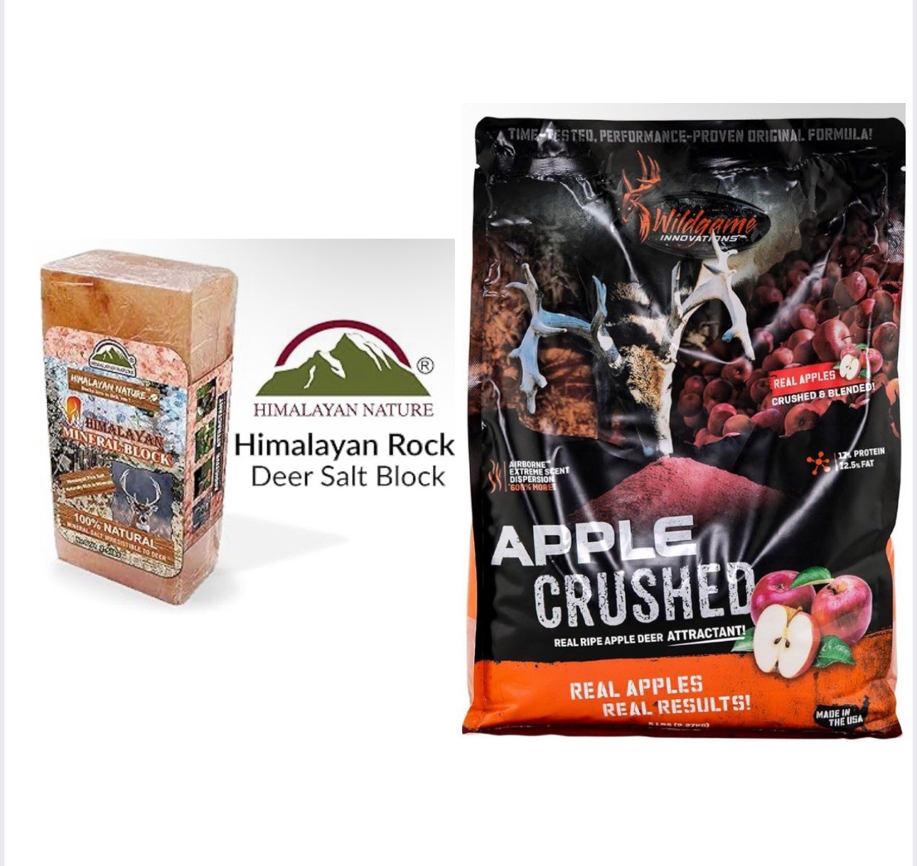 Bundle!!2 Pack 100% Natural Himalayan Rock Deer Salt/ Apple Crushed 5Lb