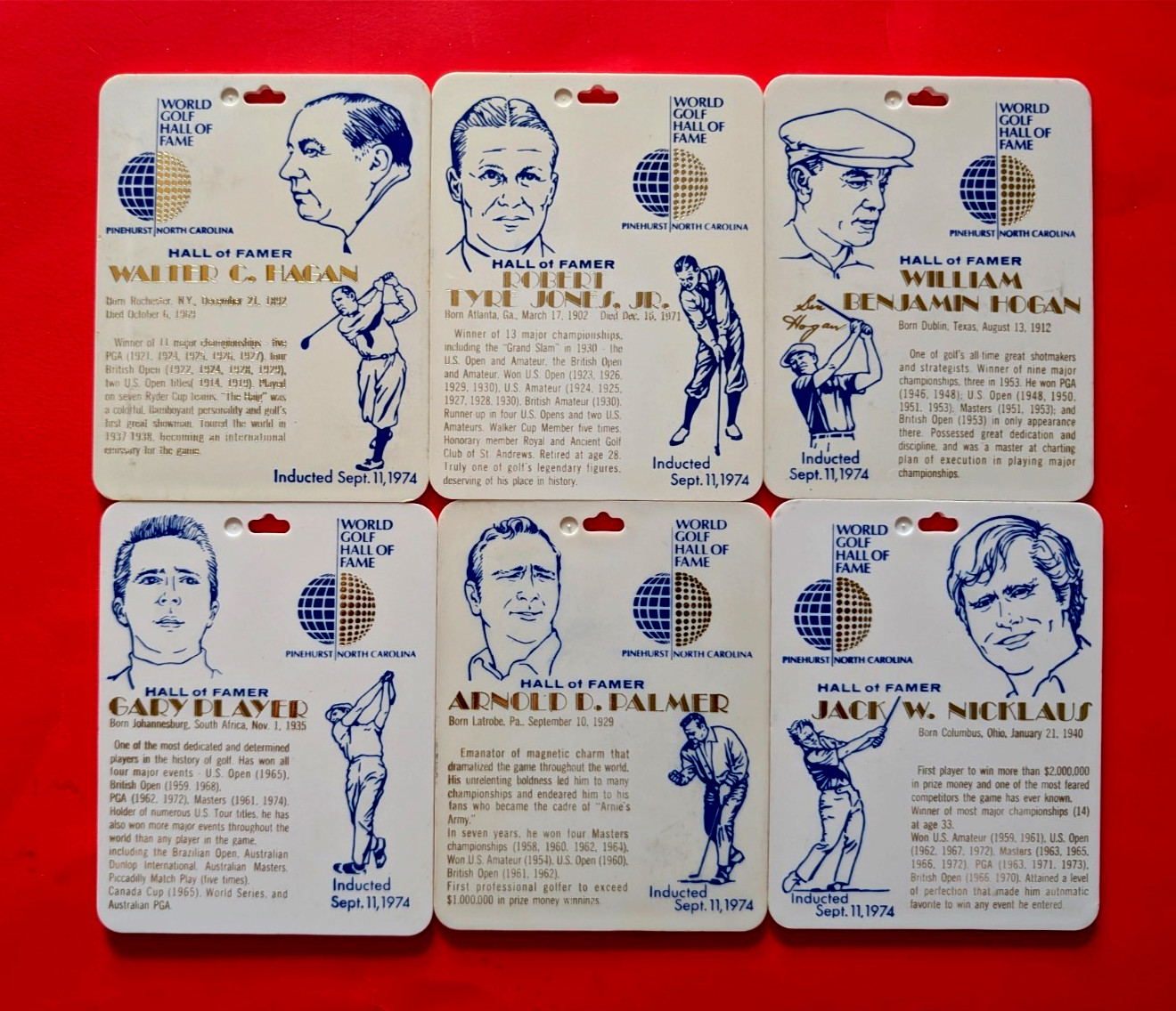 vtg  - PGA TOUR bag tags - 1974 World Golf Hall of Fame - Pinehurst CC - NC
