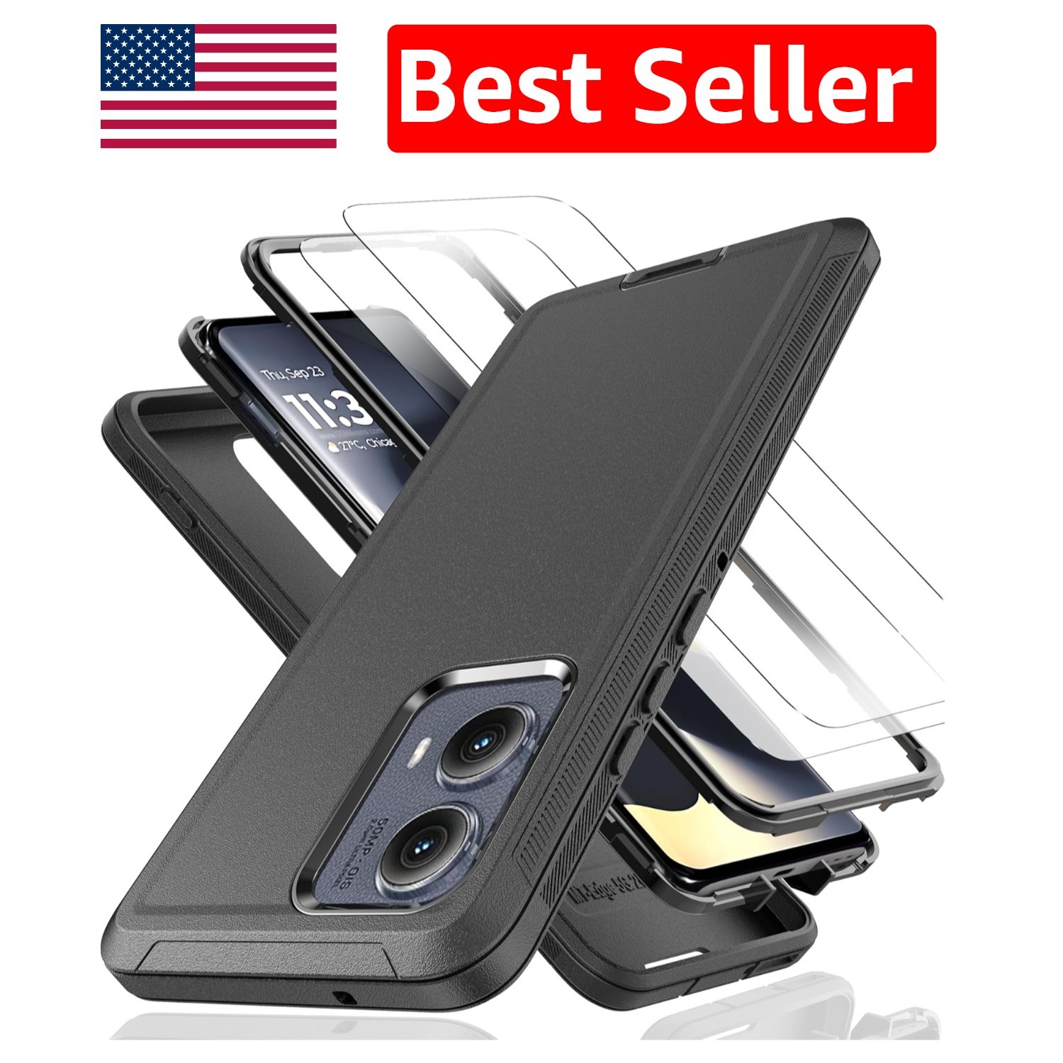 Lightweight yet Heavy-Duty Case for Moto Edge 2024 with Dual Protection Film