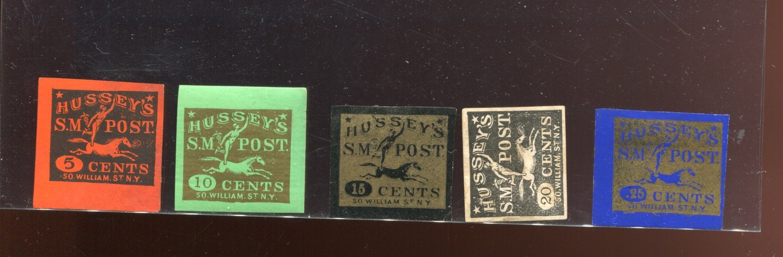 87LE1-87LE5  Hussey's Post Special Delivery Group of 5 Stamps  Bx6893