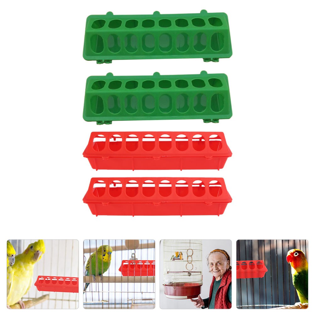 4 Pcs Household Plastic Chicken Feeders Multi Function Chick Feeding Trough