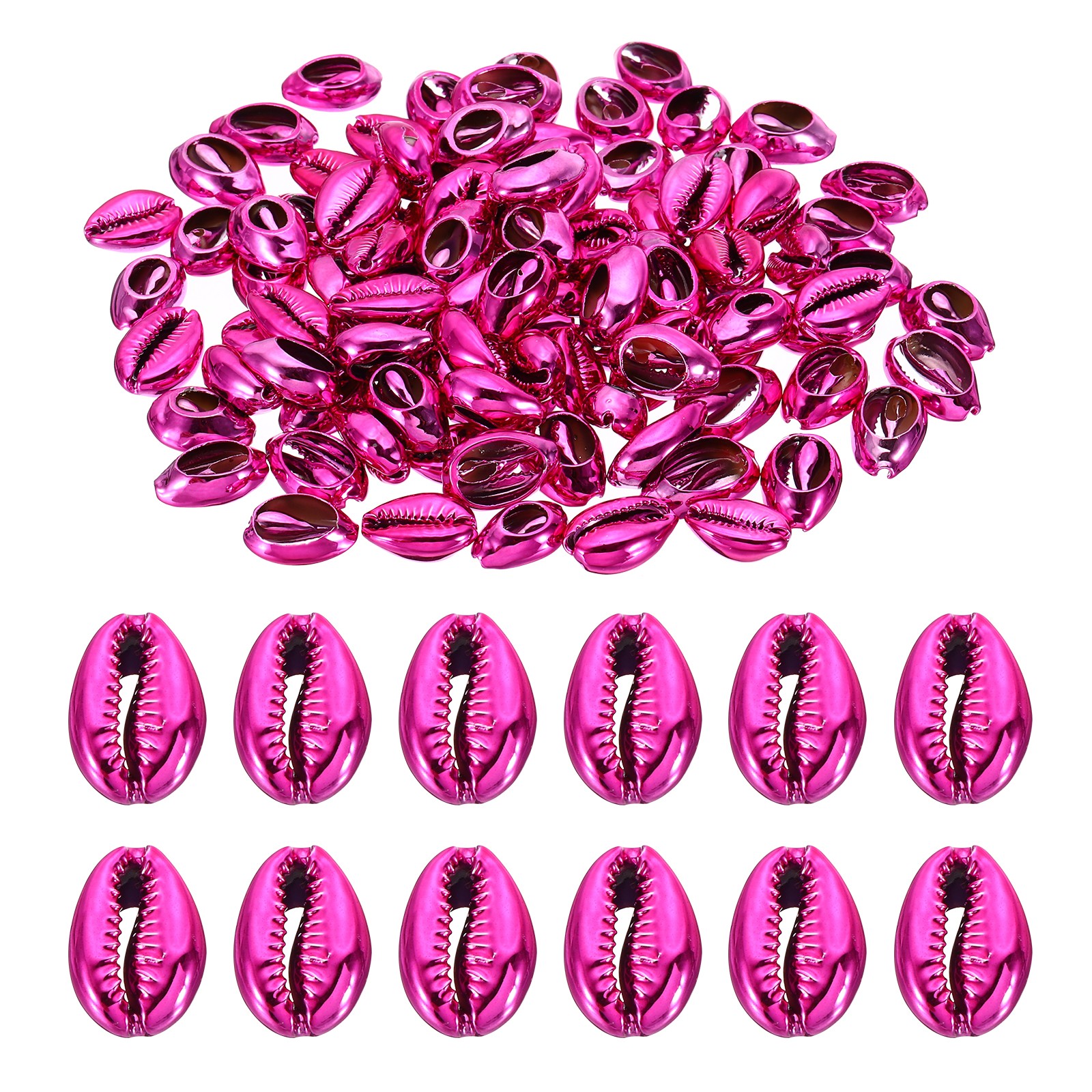 Natural Seashell Charm, 100 Pcs Oval Dyed Shells Craft Pendants, Purple
