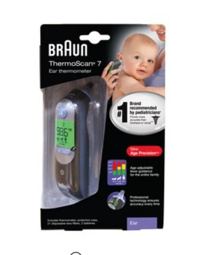 Braun ThermoScan 7 Ear Thermometer LCD Display Age Precision Professional Tech