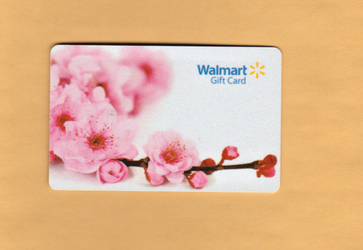 Collectible 2013 Walmart Gift Card - Lovely Pink Flowers - No Value  FD34201