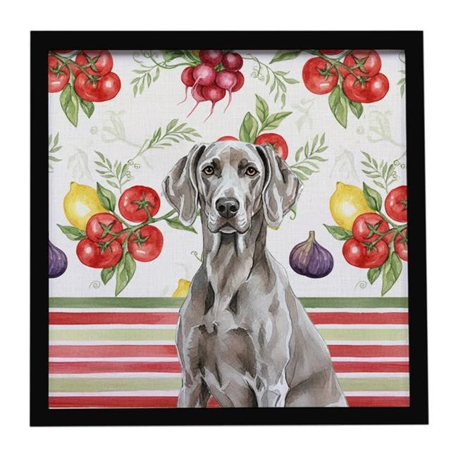Carolines Treasures WDK8447MFP88 Unisex Weimaraner Vegetables Framed Metal Pr...