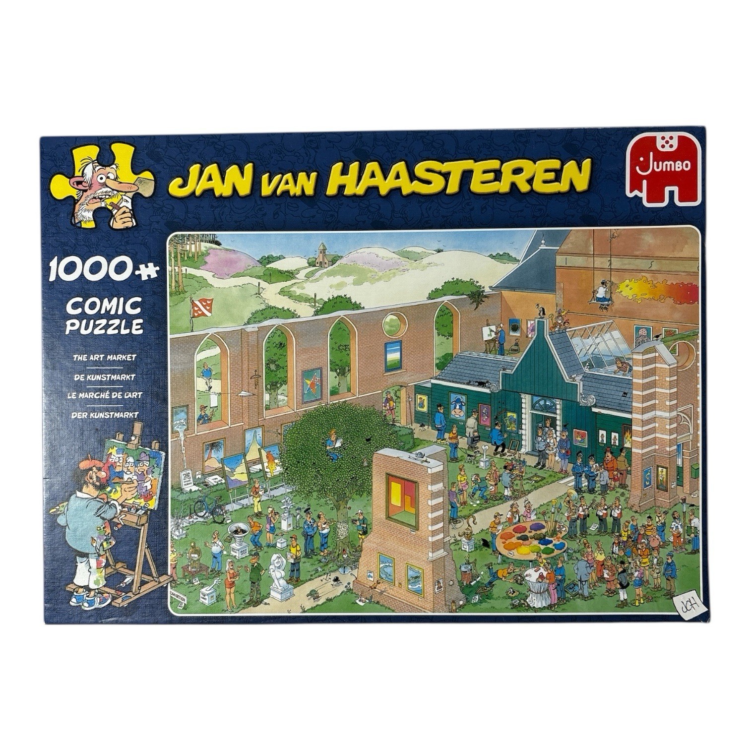 Jumbo Jan Van Haasteren The Art Market 1000 Pc Comic Jigsaw Puzzle Missing Pc
