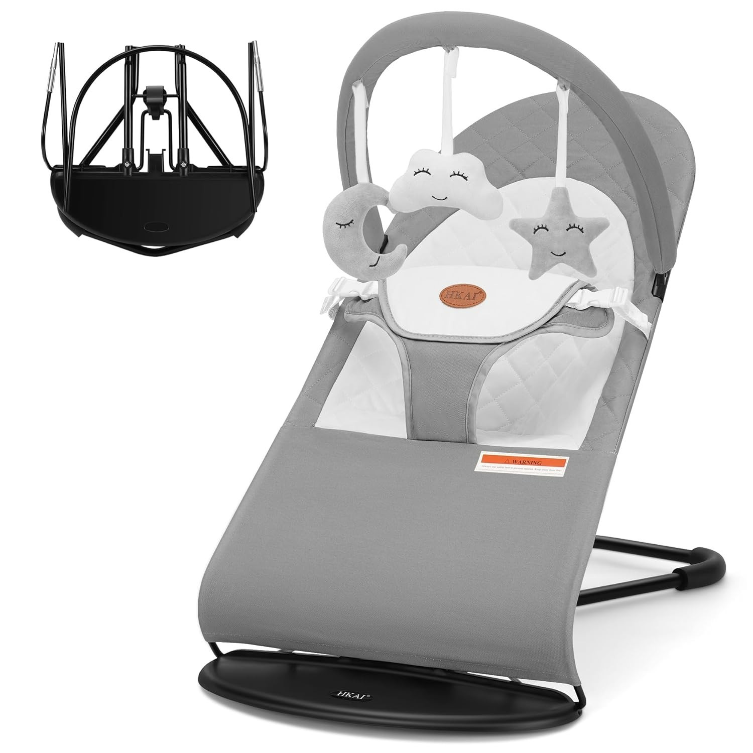 Portable Baby Bouncer Seat Rocker Chair Folding Adjustable Toddler Infant