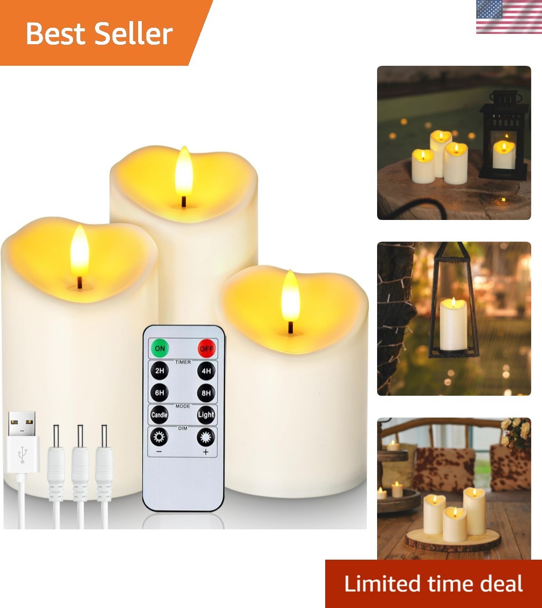 Rechargeable Flameless Candles, LED Candles, Battery Operated Candles with Re...