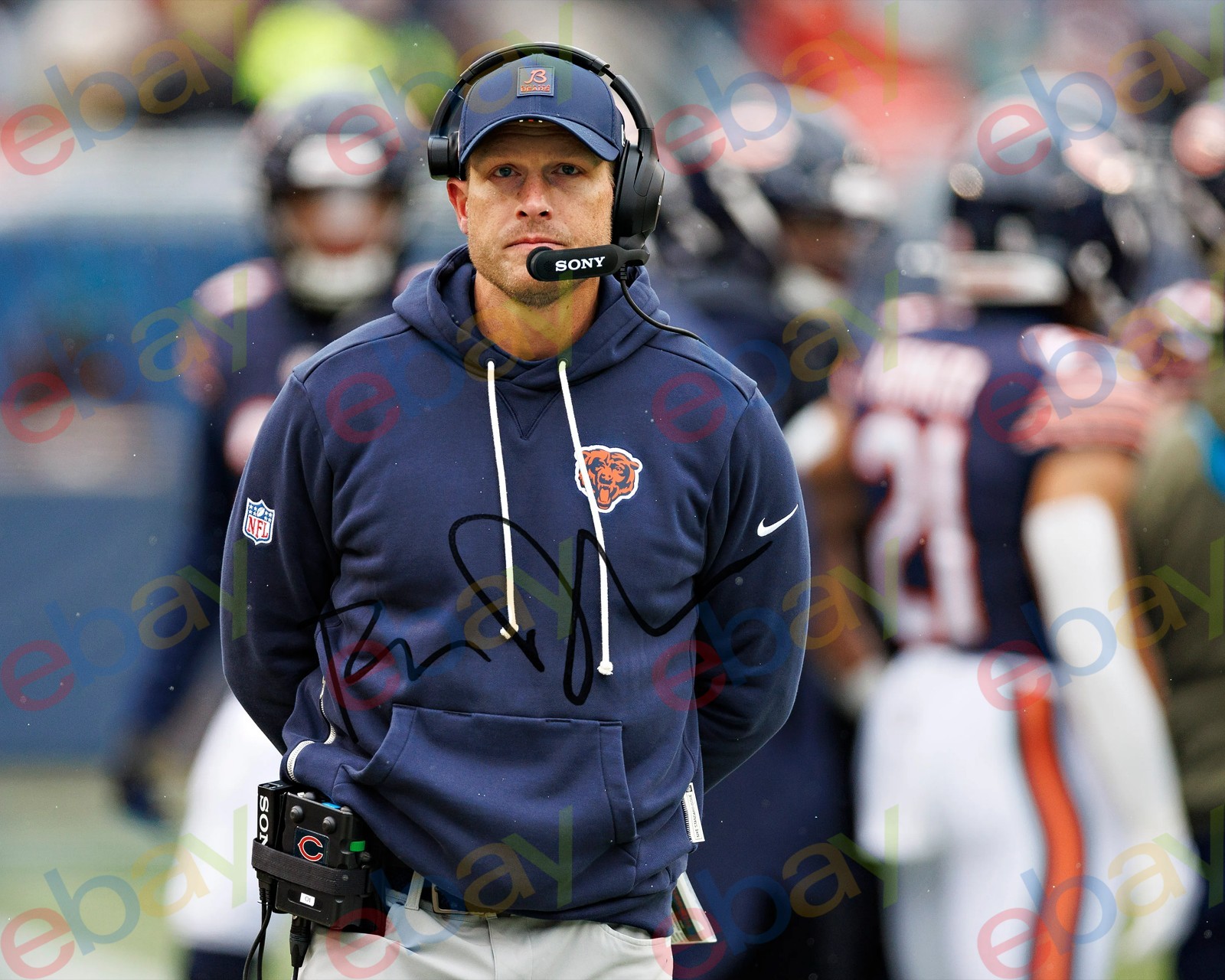 Ben Johnson - REPRINT auto signed 8x10 Photo Chicago BEARS Head Coach