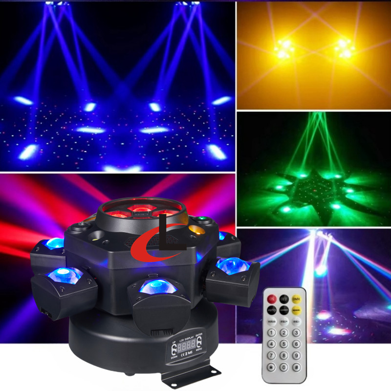 NEW 6 Bee Eyes LED Moving Head Stage Effect Light Party Bar Rotating Beam Light
