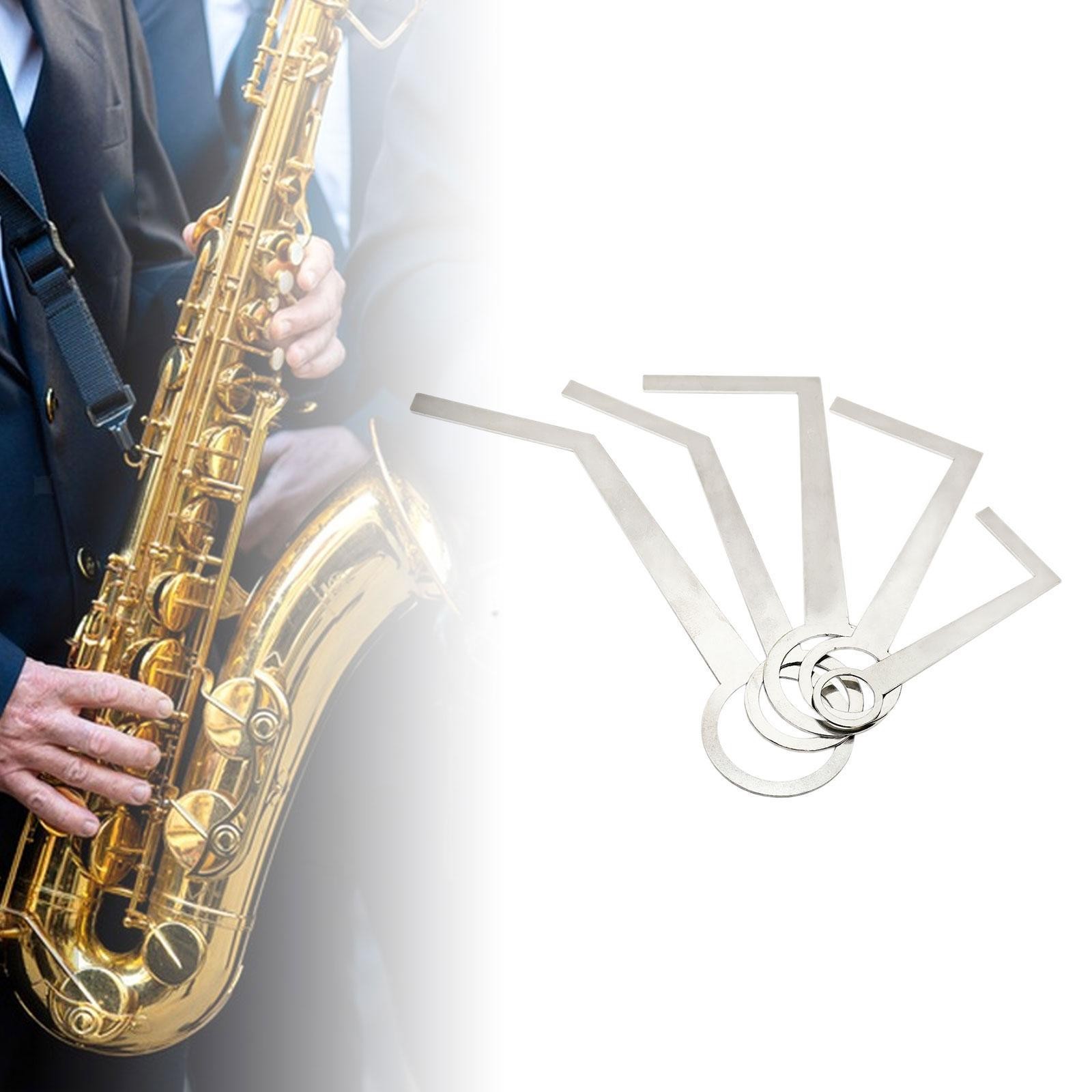 5x Stainless Steel Sax Pad Leveling Rings Saxophone Repair Tool Set Compact