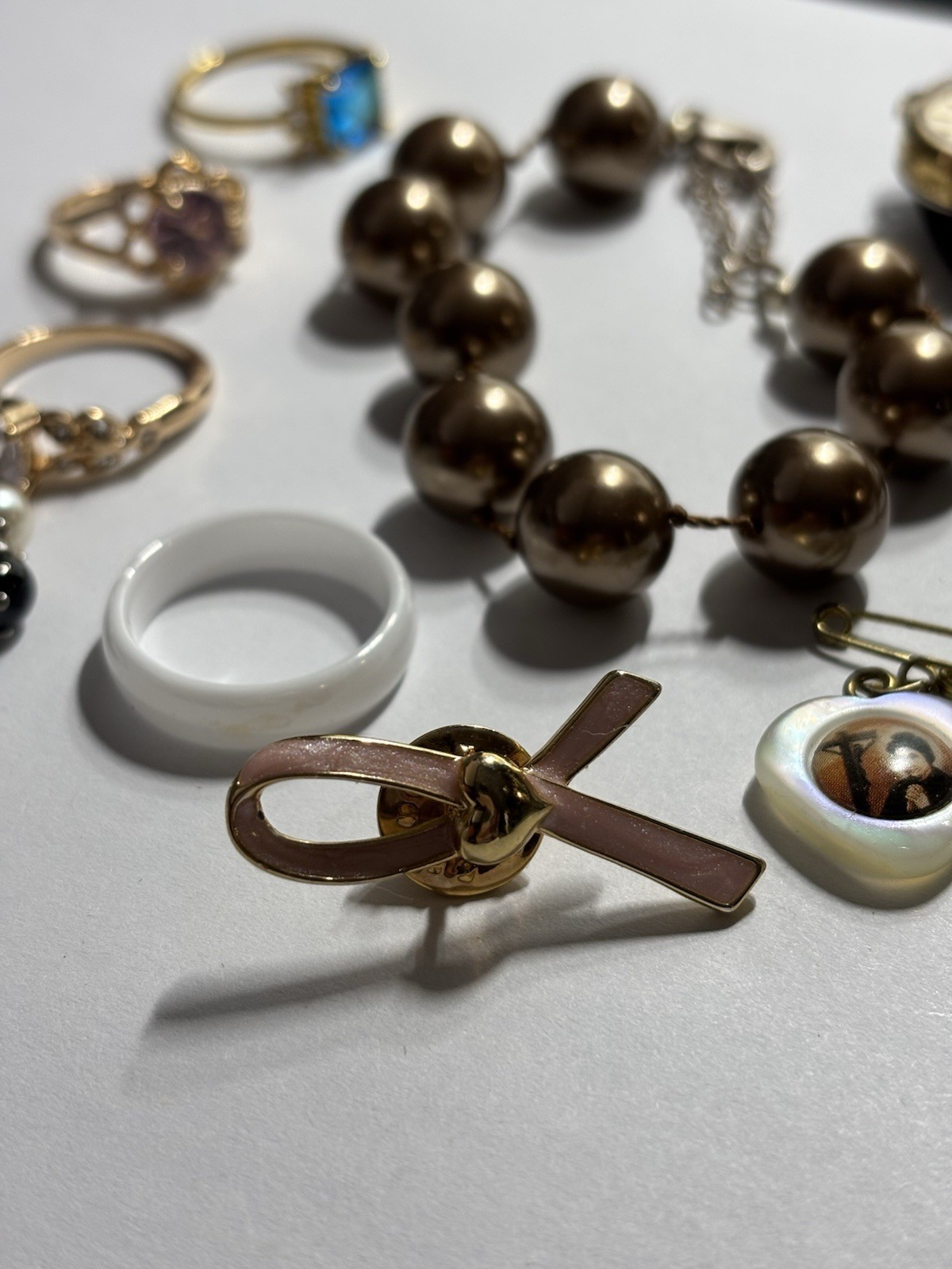 Lot Of 10 Wearables Watch Sterling Pearls Fashion Rings Pin