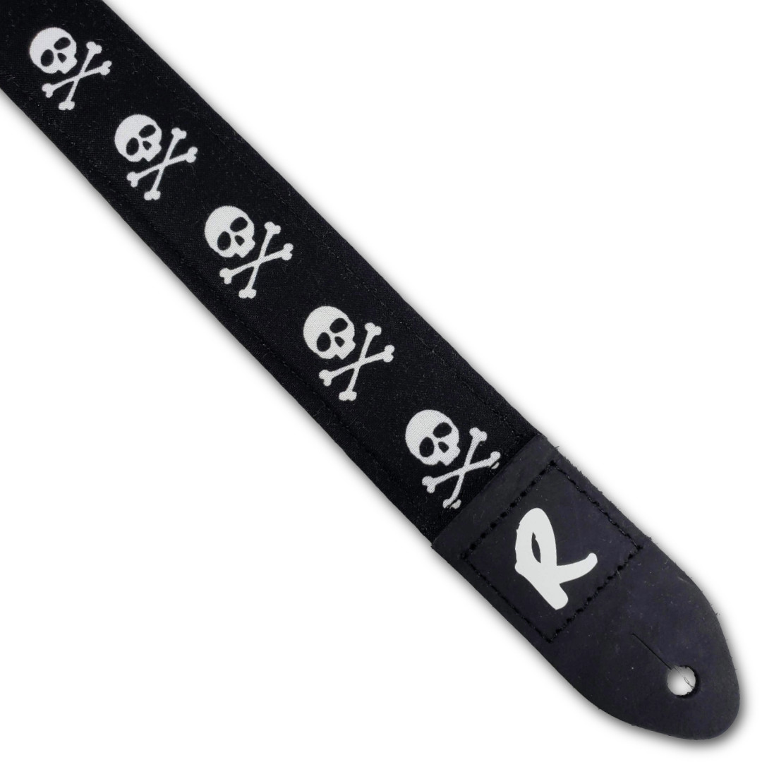 Skull Crossbones Ukulele Strap - Black White Skull Crossbones Ukulele Strap -