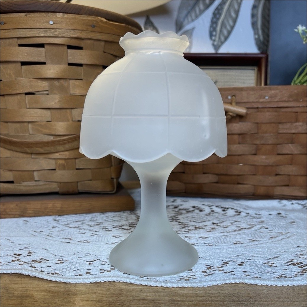 Vintage Westmoreland Frosted Glass Fairy Lamp
