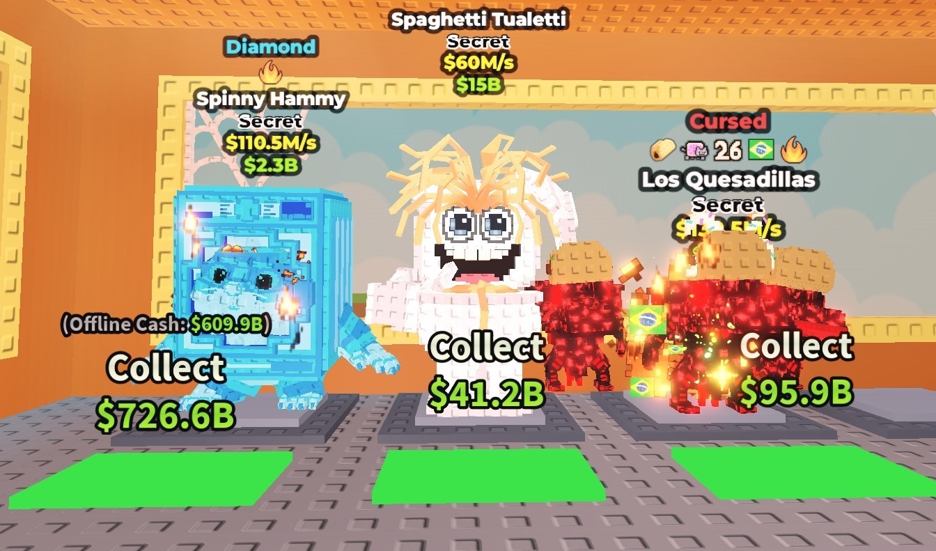 Los Quesadillas Spinny Hammy Diamond Cursed Spaghetti Tualetti Game Asset