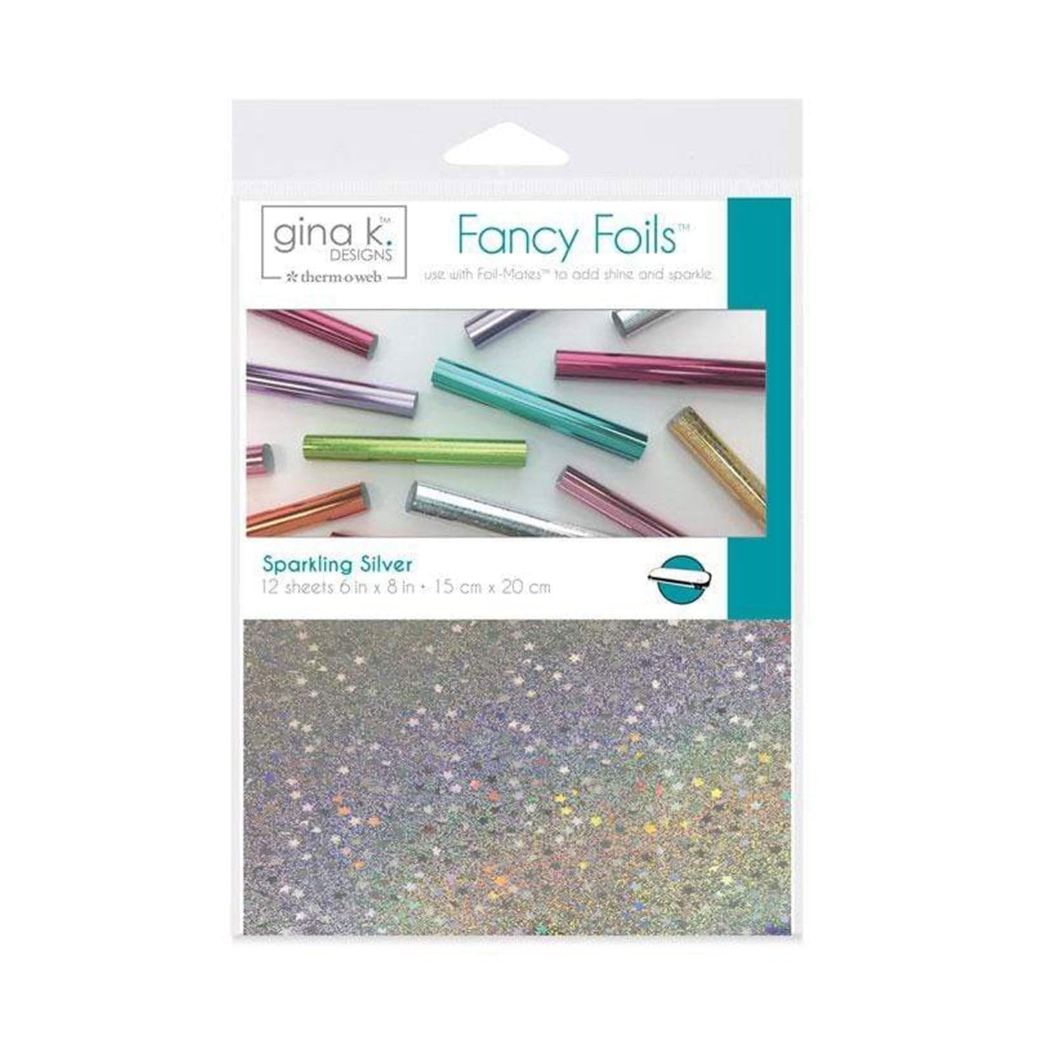 Gina K. Designs for Therm O Web Fancy Foils, 6" x 8" Sheets, Sparkling Silver