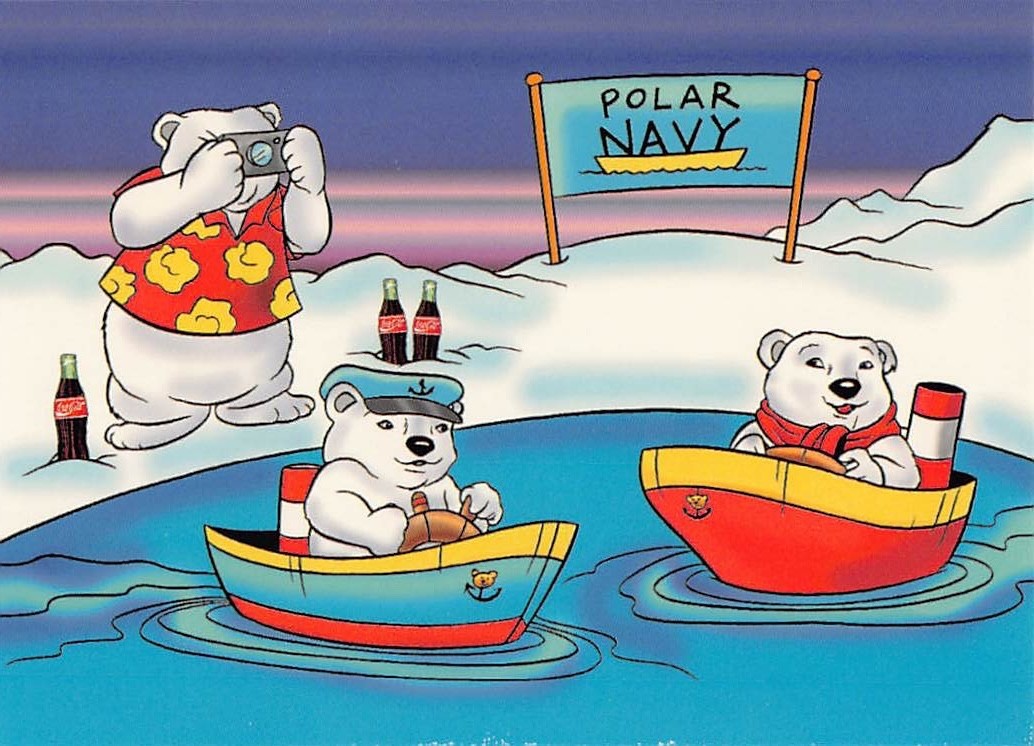 1996 Collect-A-Card Coca-Cola Polar Bears Polar Navy #23 South Pole Vacation