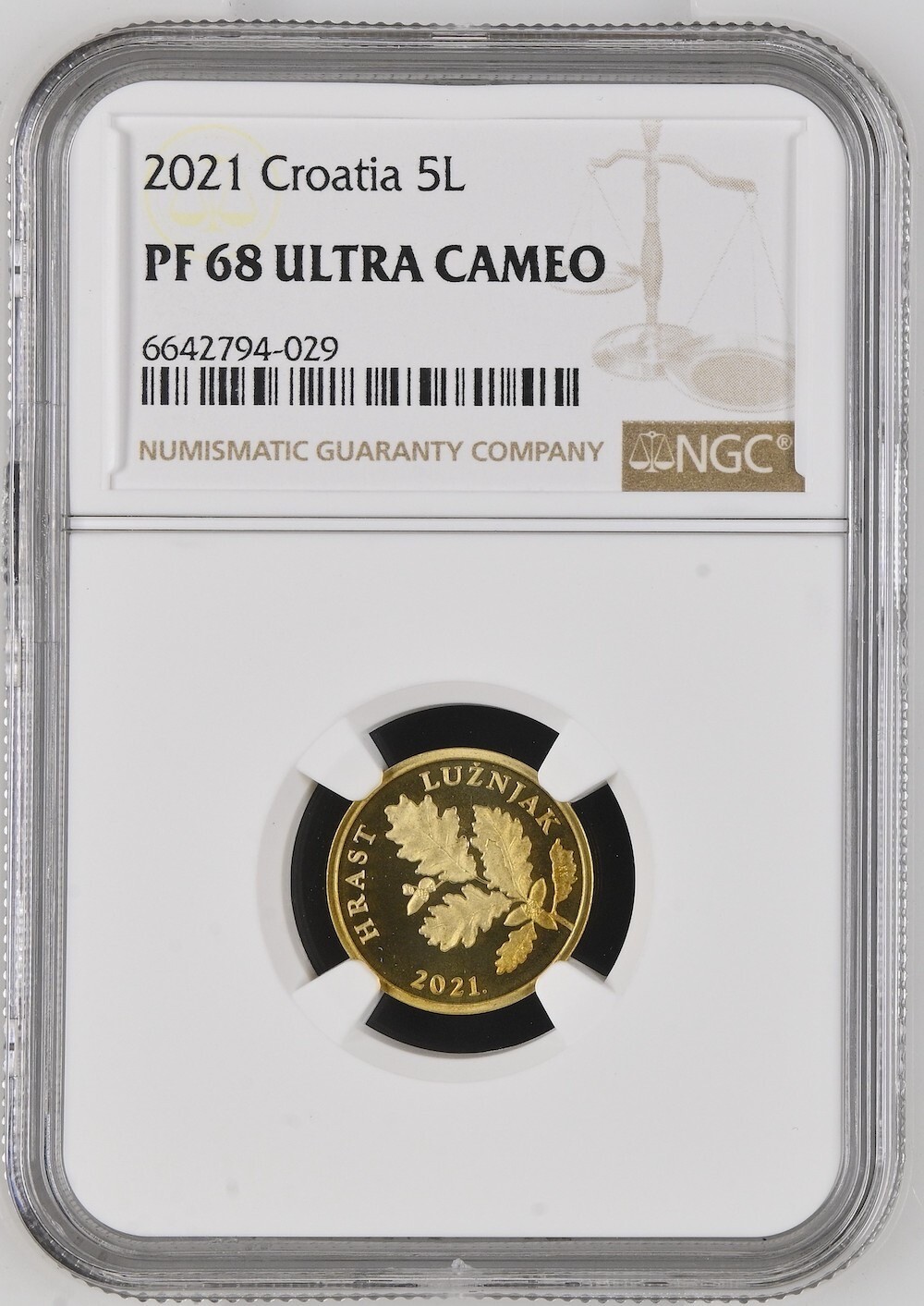 CROATIA coin 5 Lipa 2021 NGC PF 68 Ultra Cameo