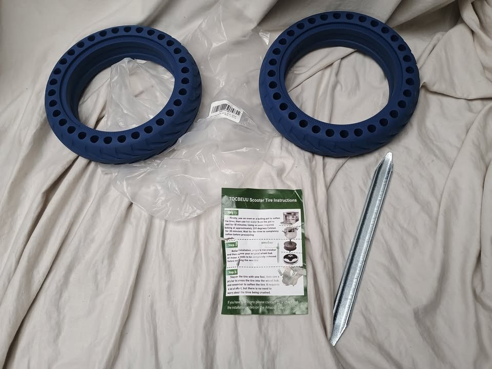 Pair of Blue Scooter Tires 8.5" x 2" Solid Rubber Wheel Nonslip for M365