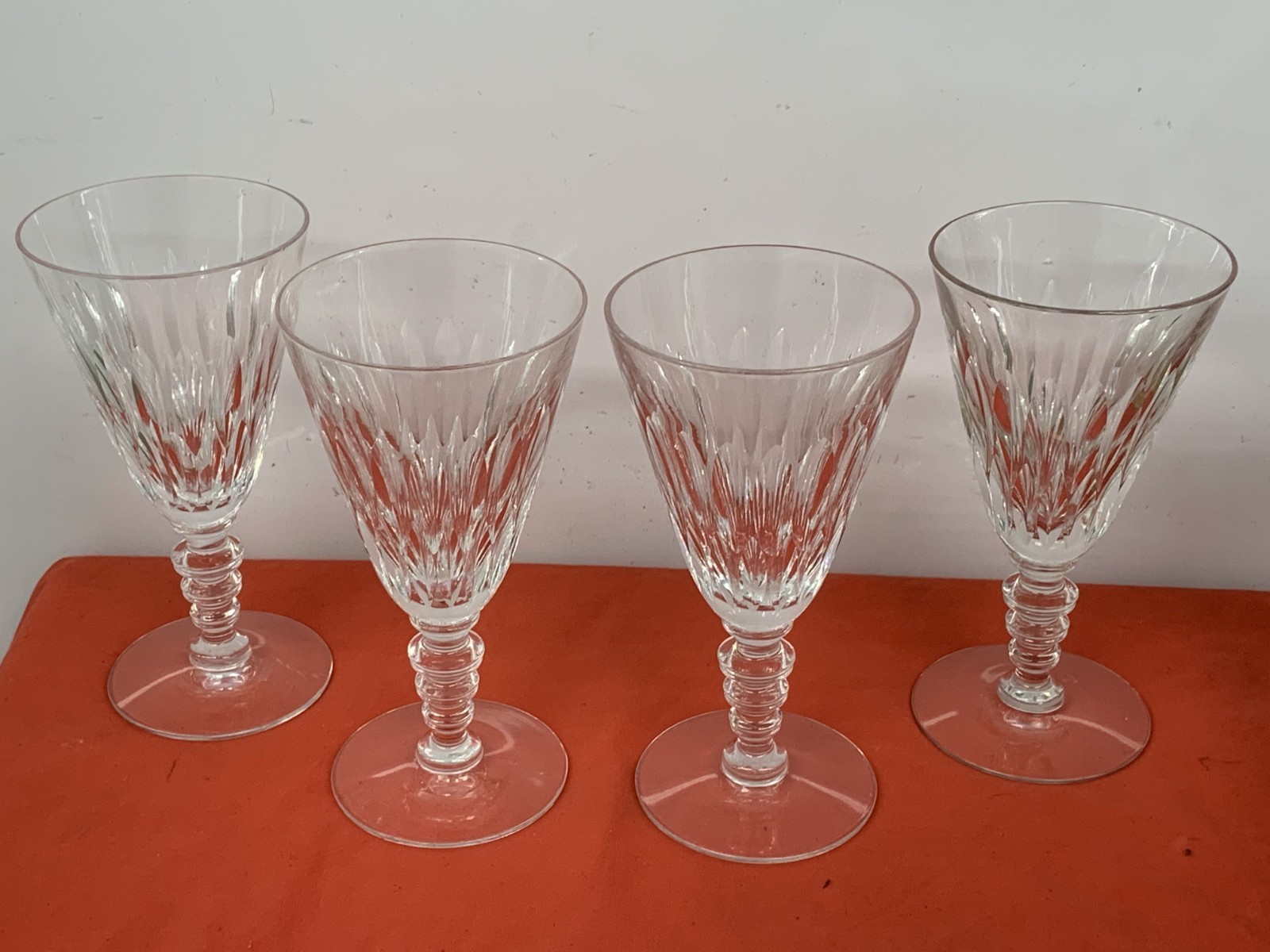 HAWKES GLASS CO.  --  EARDLEY, #4074, WATER GOBLETS   (4)