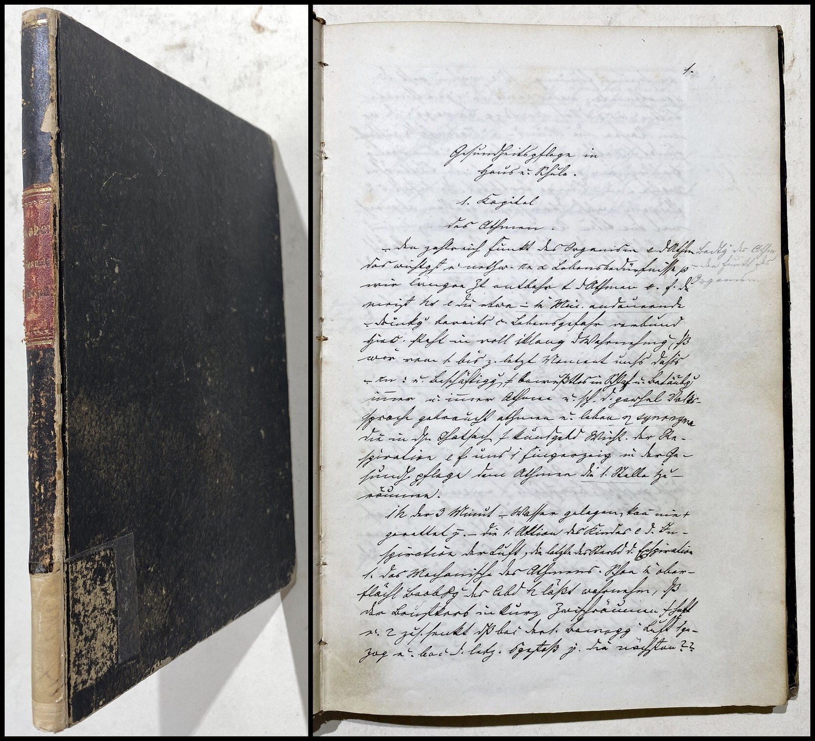 Lecture Notes Medicine Handwriting Manuscript 1840 University Kober