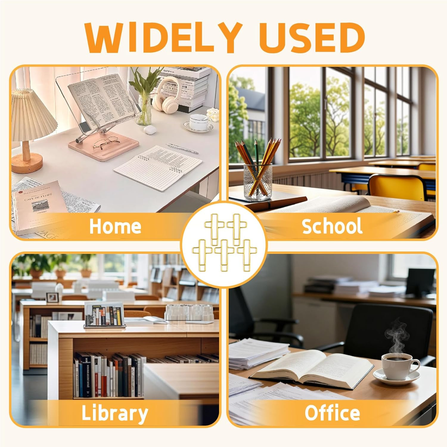 Cross Paper Clips for Bible - 80 PCS Gold Paperclips Versatile Bible Study Su...