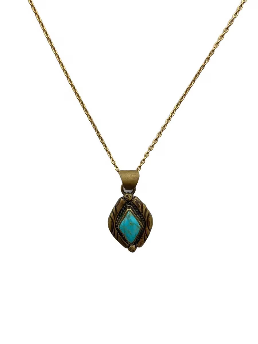 Navajo Necklace Gld With Top Mens M1o14