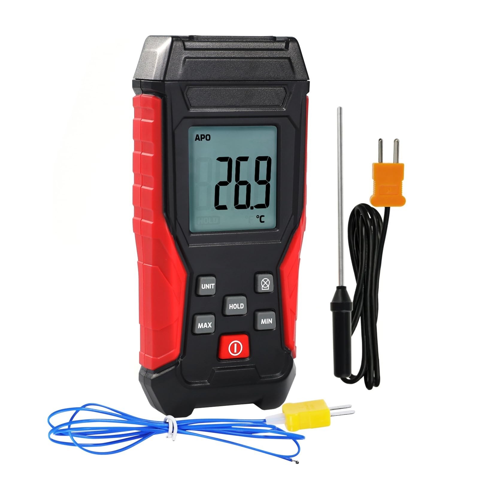 Digital K Type Thermometer with Two Thermocouple Probes, -328°F~2501°F
