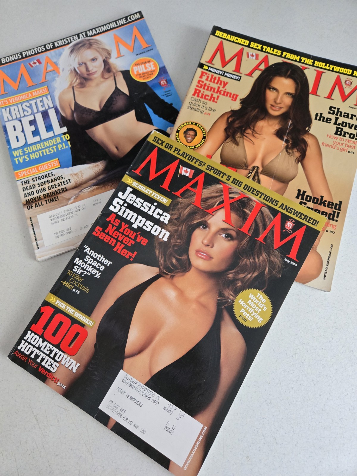 Maxim Magazine Lot 2000s Jessica Simpson Kristen Bell