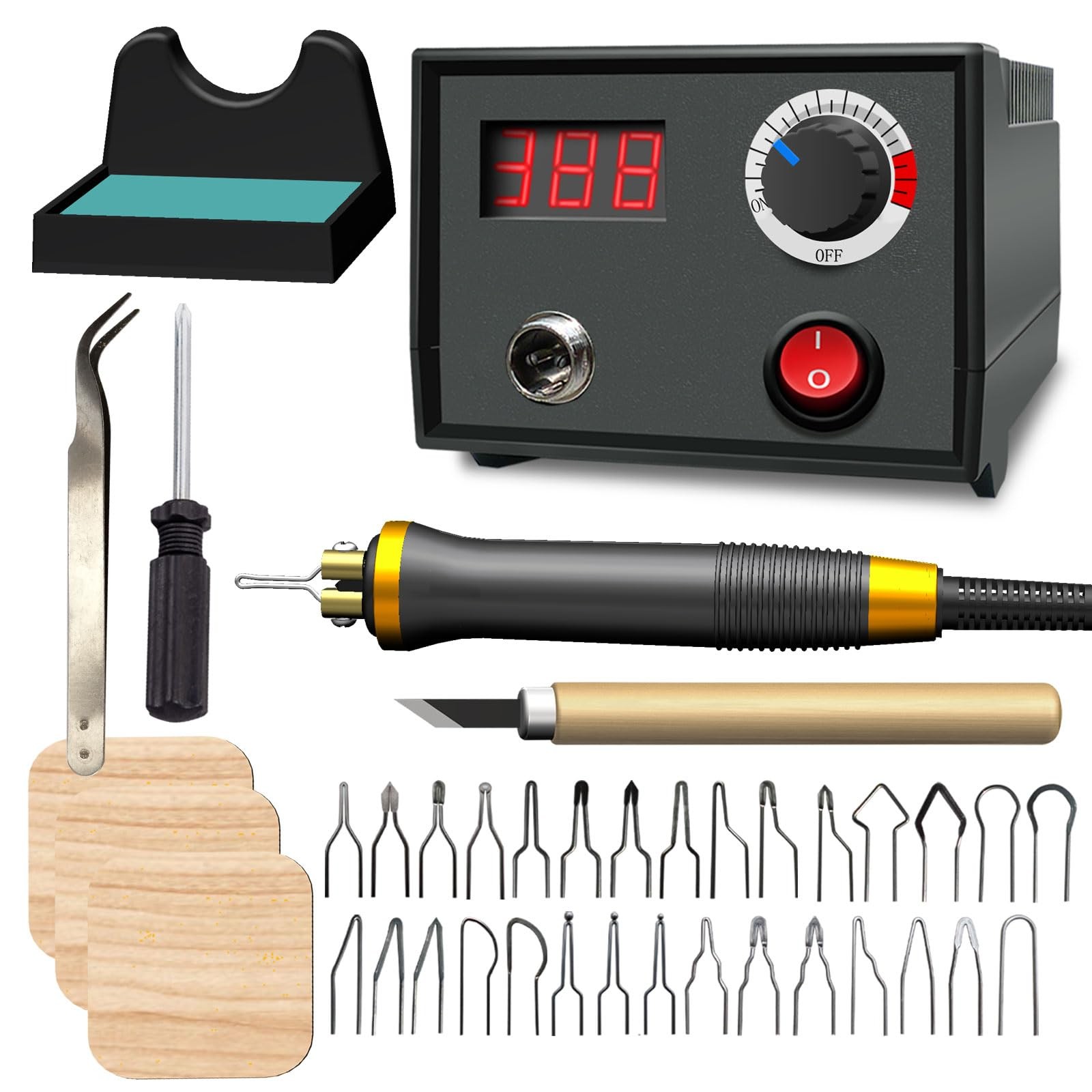FIRElood LH30-1 wood burning tool,wood burning kit pen 25~750℃,professional w...