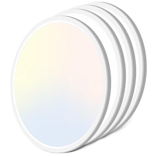  4Pack 16.5 Inch LED Ceiling Light Flush Mount, 36W 4200lm 16.5in-4Pack White