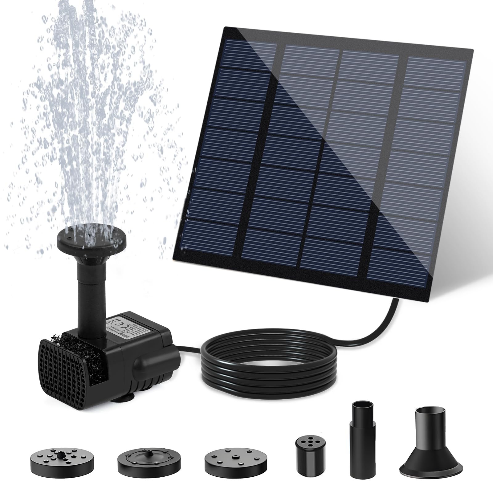 Solar Water Fountain for Bird Bath with 1.8w Pump Kit 