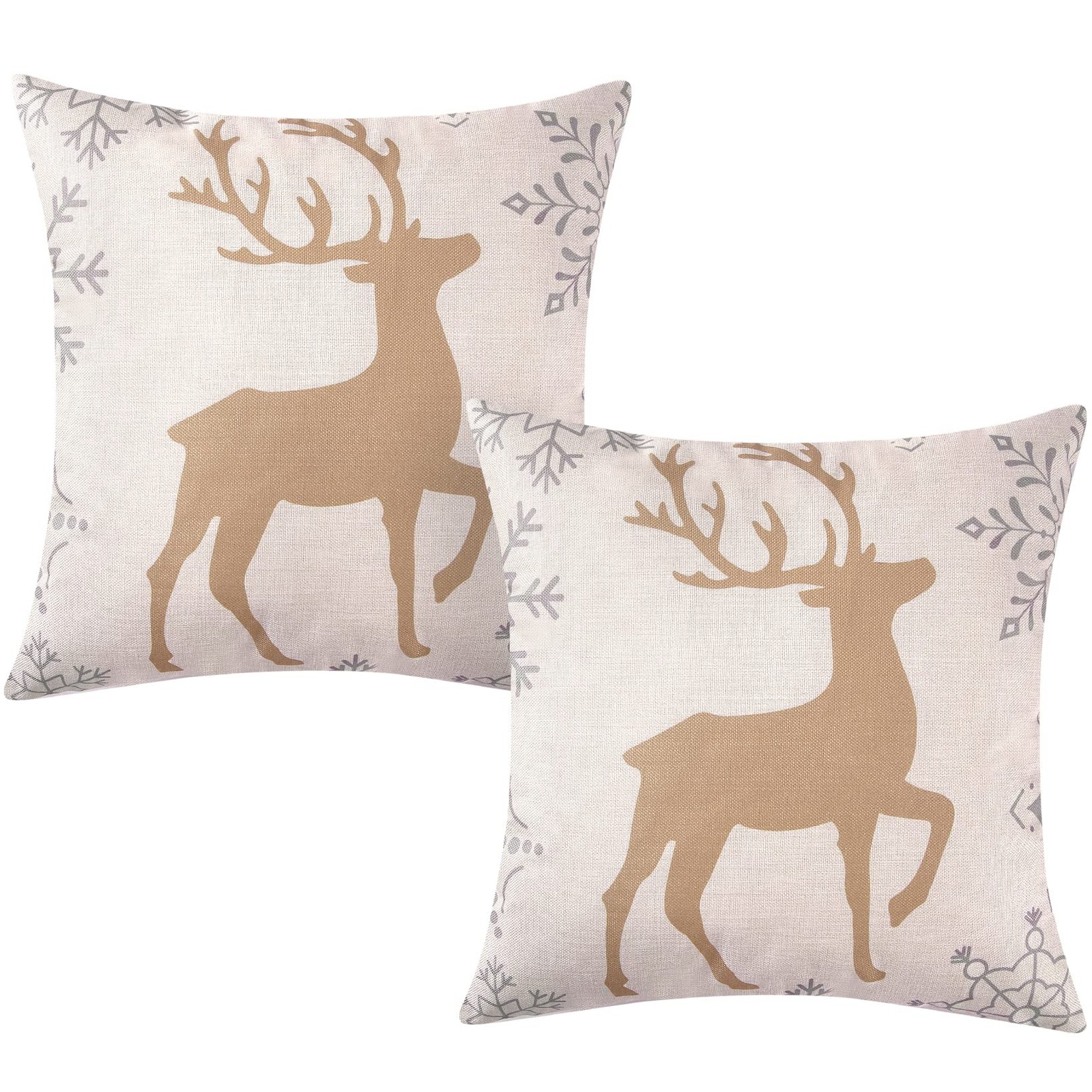 Christmas Pillow Covers 18x18 Set of 2 Farmhouse Chrismas Decorations for Hom...