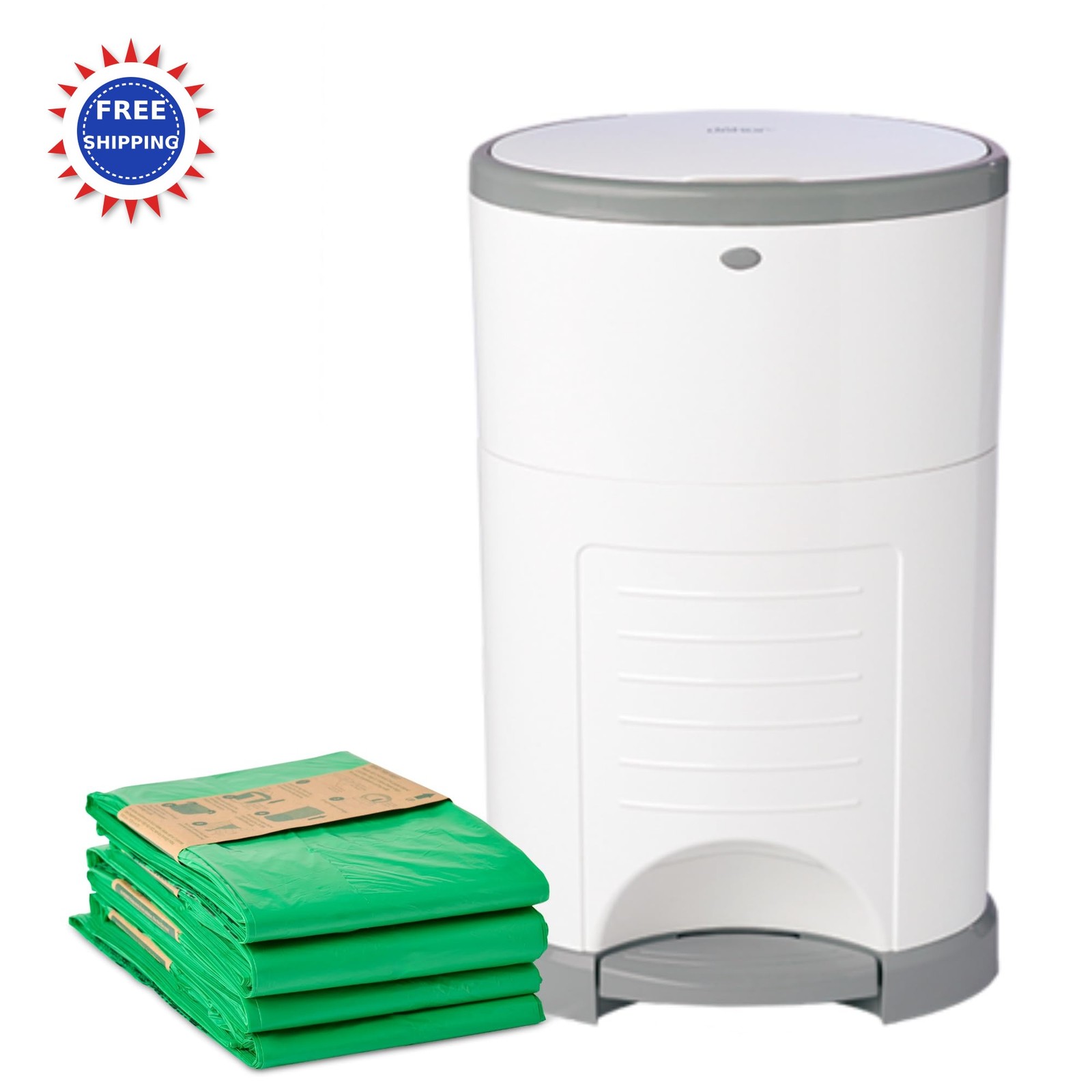 Diaper Pail Eco Friendly Recycled Materials Gift Set Dekor Plus White Comes